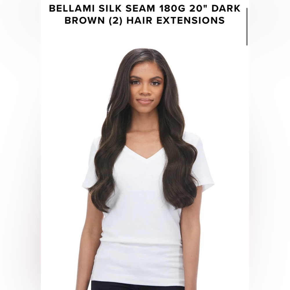 BELLAMI SILK SEAM 180G 20" DARK BROWN (2) HAIR EXTENSIONS